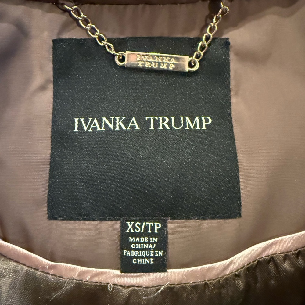 Ivanka Trump Brown Puffer Jacket with Faux Fur Trim - Picture 6 of 6